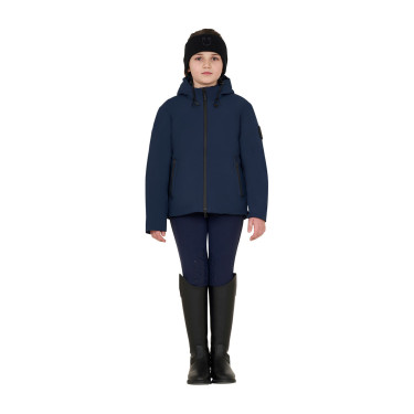 Casaco infantil unissex Equestro impermeável e corta-vento em nylon Blazer marinho Azul-marinho