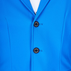 Casaco de competição masculino Equestro x FISE de três botões Azul da Savoia