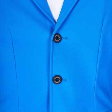 Casaco de competição masculino Equestro x FISE de três botões Azul da Savoia