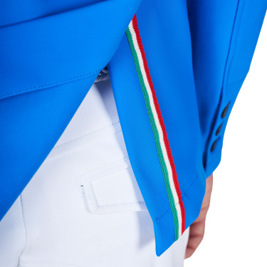 Casaco de competição masculino Equestro x FISE de três botões Azul da Savoia