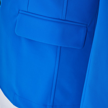 Casaco de competição masculino Equestro x FISE de três botões Azul da Savoia
