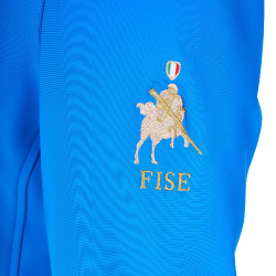 Casaco de competição masculino Equestro x FISE de três botões Azul da Savoia
