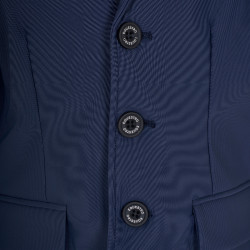 Casaco de concurso infantil unissexo Equestro x FISE de três botões Blazer marinho Azul-marinho Casaco de concurso infantil unissexo Equestro x FISE de três botões Blazer marinho Azul-marinho