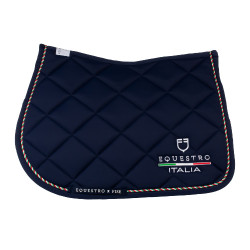 Manta de salto Equestro x FISE com debrum com a bandeira italiana Blazer marinho Azul-marinho