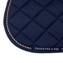 Manta de salto Equestro x FISE com debrum com a bandeira italiana Blazer marinho Azul-marinho