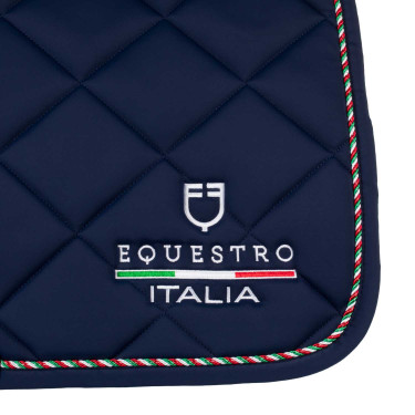 Manta de salto Equestro x FISE com debrum com a bandeira italiana Blazer marinho Azul-marinho