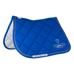 Manta de salto Equestro x FISE com debrum com a bandeira italiana Azul da Savoia Manta de salto Equestro x FISE com debrum com a bandeira italiana Azul da Savoia