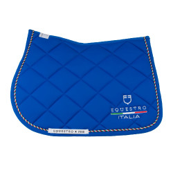 Manta de salto Equestro x FISE com debrum com a bandeira italiana Azul da Savoia Manta de salto Equestro x FISE com debrum com a bandeira italiana Azul da Savoia