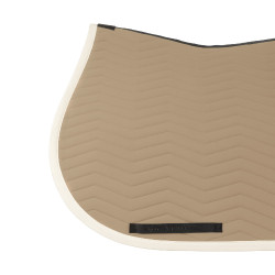 Manta de salto Equestro acolchoada Wave em tecido técnico Oxford tan / branco antigo