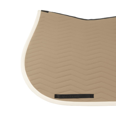 Manta de salto Equestro acolchoada Wave em tecido técnico Oxford tan / branco antigo