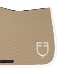 Manta de salto Equestro acolchoada Wave em tecido técnico Oxford tan / branco antigo