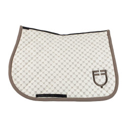 Tapete de salto Equestro com monograma estampado Branco antigo / nogueira Tapete de salto Equestro com monograma estampado Branco antigo / nogueira