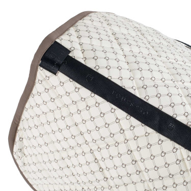 Tapete de salto Equestro com monograma estampado Branco antigo / nogueira Tapete de salto Equestro com monograma estampado Branco antigo / nogueira