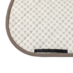 Tapete de salto Equestro com monograma estampado Branco antigo / nogueira Tapete de salto Equestro com monograma estampado Branco antigo / nogueira