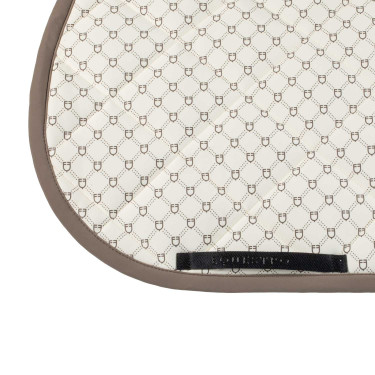 Tapete de salto Equestro com monograma estampado Branco antigo / nogueira Tapete de salto Equestro com monograma estampado Branco antigo / nogueira