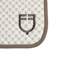 Tapete de salto Equestro com monograma estampado Branco antigo / nogueira Tapete de salto Equestro com monograma estampado Branco antigo / nogueira