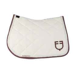Manta de salto Equestro com cordão entrançado Branco antigo / castanho Manta de salto Equestro com cordão entrançado Branco antigo / castanho
