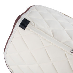 Manta de salto Equestro com cordão entrançado Branco antigo / castanho Manta de salto Equestro com cordão entrançado Branco antigo / castanho
