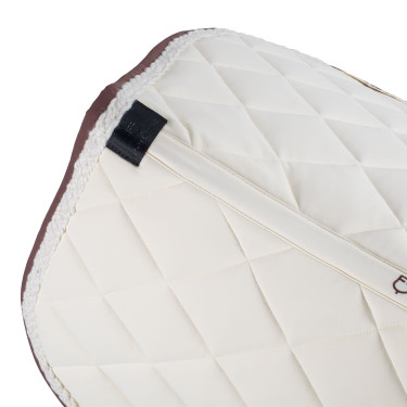 Manta de salto Equestro com cordão entrançado Branco antigo / castanho Manta de salto Equestro com cordão entrançado Branco antigo / castanho