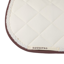 Manta de salto Equestro com cordão entrançado Branco antigo / castanho Manta de salto Equestro com cordão entrançado Branco antigo / castanho