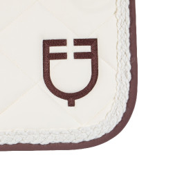 Manta de salto Equestro com cordão entrançado Branco antigo / castanho Manta de salto Equestro com cordão entrançado Branco antigo / castanho