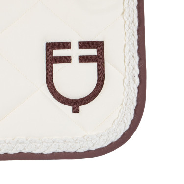 Manta de salto Equestro com cordão entrançado Branco antigo / castanho Manta de salto Equestro com cordão entrançado Branco antigo / castanho