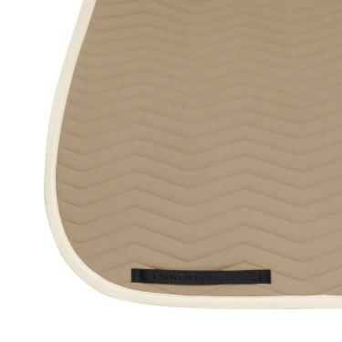 Manta de dressage Equestro acolchoada Wave em tecido técnico Oxford tan / branco antigo