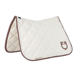 Manta de dressage Equestro com cordão entrançado Branco antigo / castanho