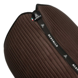 Tapete de dressage Acavallo Sublime em camurça com bandas Castanho