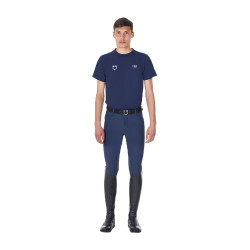 T-shirt masculino Equestro x FISE corte slim mangas curtas Blazer marinho Azul-marinho