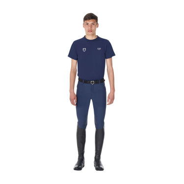 T-shirt masculino Equestro x FISE corte slim mangas curtas Blazer marinho Azul-marinho