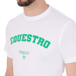 T-shirt masculino Equestro Horse Club em algodão de manga curta Branco