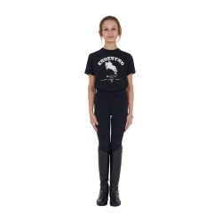T-shirt menina Equestro Jumping Horse Club algodão mangas curtas Preto T-shirt menina Equestro Jumping Horse Club algodão mangas curtas Preto