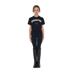T-shirt menina Equestro Horse Club algodão mangas curtas Preto