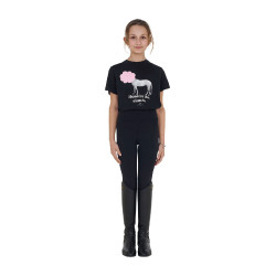 T-shirt infantil Equestro Head In The Clouds em algodão de manga curta Preto