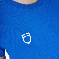T-shirt feminino Equestro x FISE corte slim de mangas curtas Azul da Savoia
