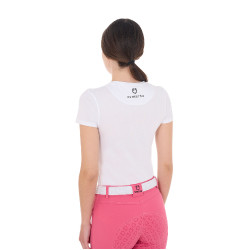 T-shirt feminino Equestro So Lovely em algodão de manga curta Branco T-shirt feminino Equestro So Lovely em algodão de manga curta Branco