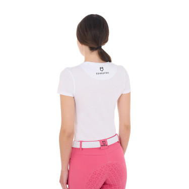 T-shirt feminino Equestro So Lovely em algodão de manga curta Branco T-shirt feminino Equestro So Lovely em algodão de manga curta Branco