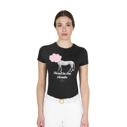 T-shirt de equitação feminino Equestro algodão