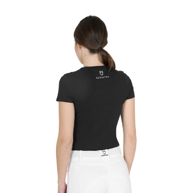 T-shirt de equitação feminino Equestro algodão