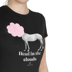 T-shirt de equitação feminino Equestro algodão