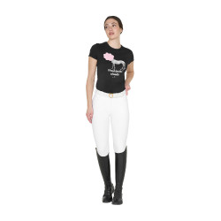 T-shirt de equitação feminino Equestro algodão