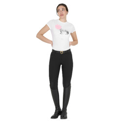 T-shirt feminino Equestro Head In The Clouds em algodão de mangas curtas Branco T-shirt feminino Equestro Head In The Clouds em algodão de mangas curtas Branco