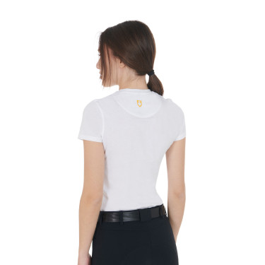 T-shirt feminino Equestro corte slim estampado Moonlight manga curta Branco T-shirt feminino Equestro corte slim estampado Moonlight manga curta Branco