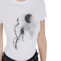 T-shirt feminino Equestro corte slim estampado Moonlight manga curta Branco T-shirt feminino Equestro corte slim estampado Moonlight manga curta Branco