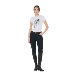 T-shirt feminino Equestro corte slim estampado Moonlight manga curta Branco T-shirt feminino Equestro corte slim estampado Moonlight manga curta Branco