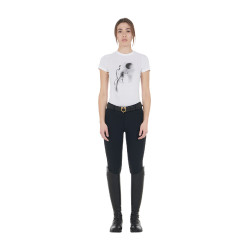 T-shirt feminino Equestro corte slim estampado Moonlight manga curta Branco T-shirt feminino Equestro corte slim estampado Moonlight manga curta Branco
