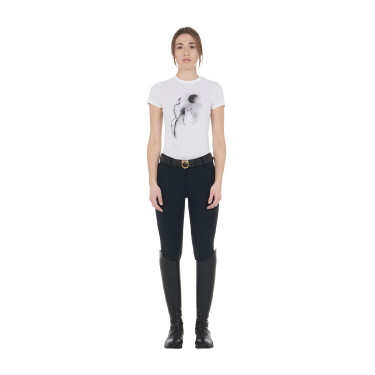 T-shirt feminino Equestro corte slim estampado Moonlight manga curta Branco T-shirt feminino Equestro corte slim estampado Moonlight manga curta Branco