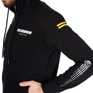 Moletom masculino Equestro Scuderia com capuz Preto
