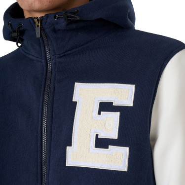 Hoodie Equestro masculino equitação bicolor com fecho